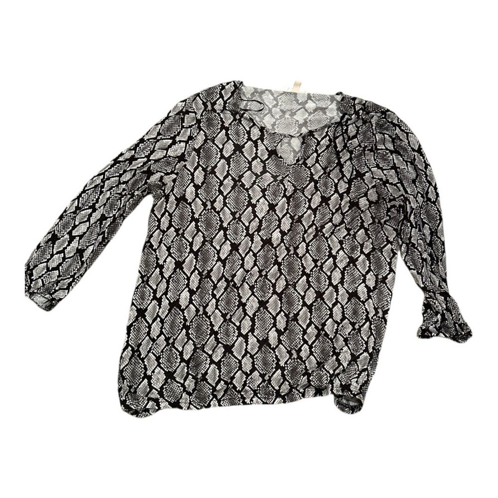 Michael Michael Kors XL black/white/gray Snake Print Pullover Blouse